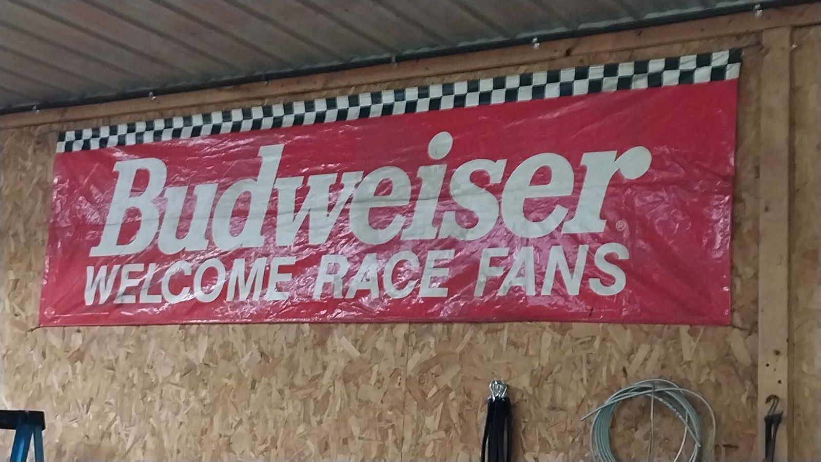 Vintage 1993 Budweiser Welcomes Race Fans Banner - 