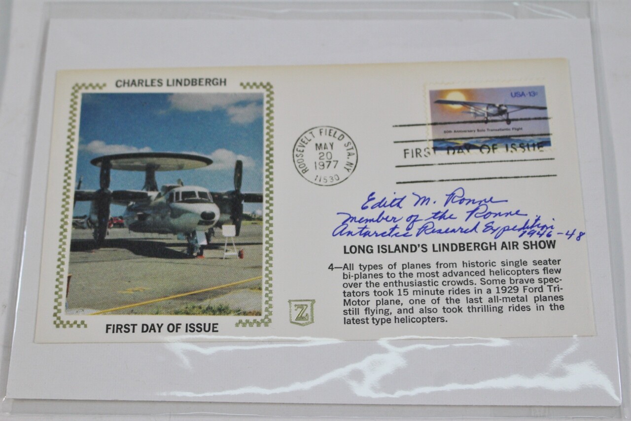 Edith Jackie M Ronne Signed First Day Stamp Cover Woman Explorer Autograph COA