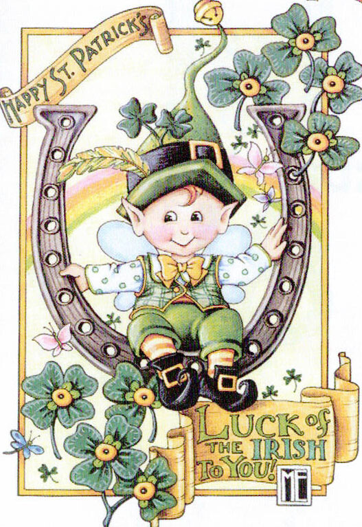 HAPPY ST PATRICK\'S DAY LUCK OF IRISH-Handcrafted Magnet-w/Mary Engelbreit art