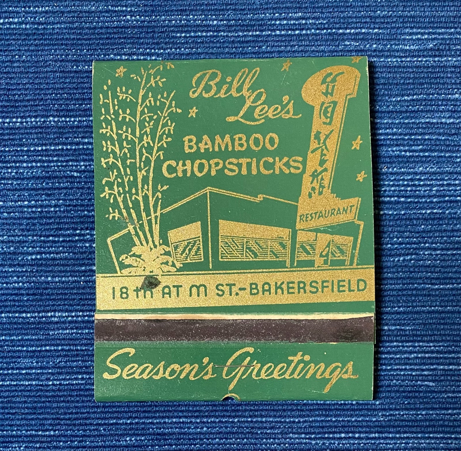 VTG Bill Lee\'s Restaurant Bakersfield CA Full Giant Printed Feature Matchbook