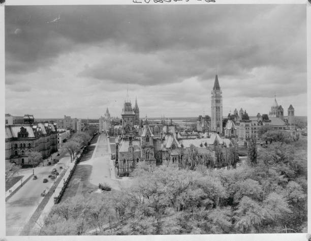 Looking west along Wellington Street in Ottawa Ontario Canada are n- Old Photo
