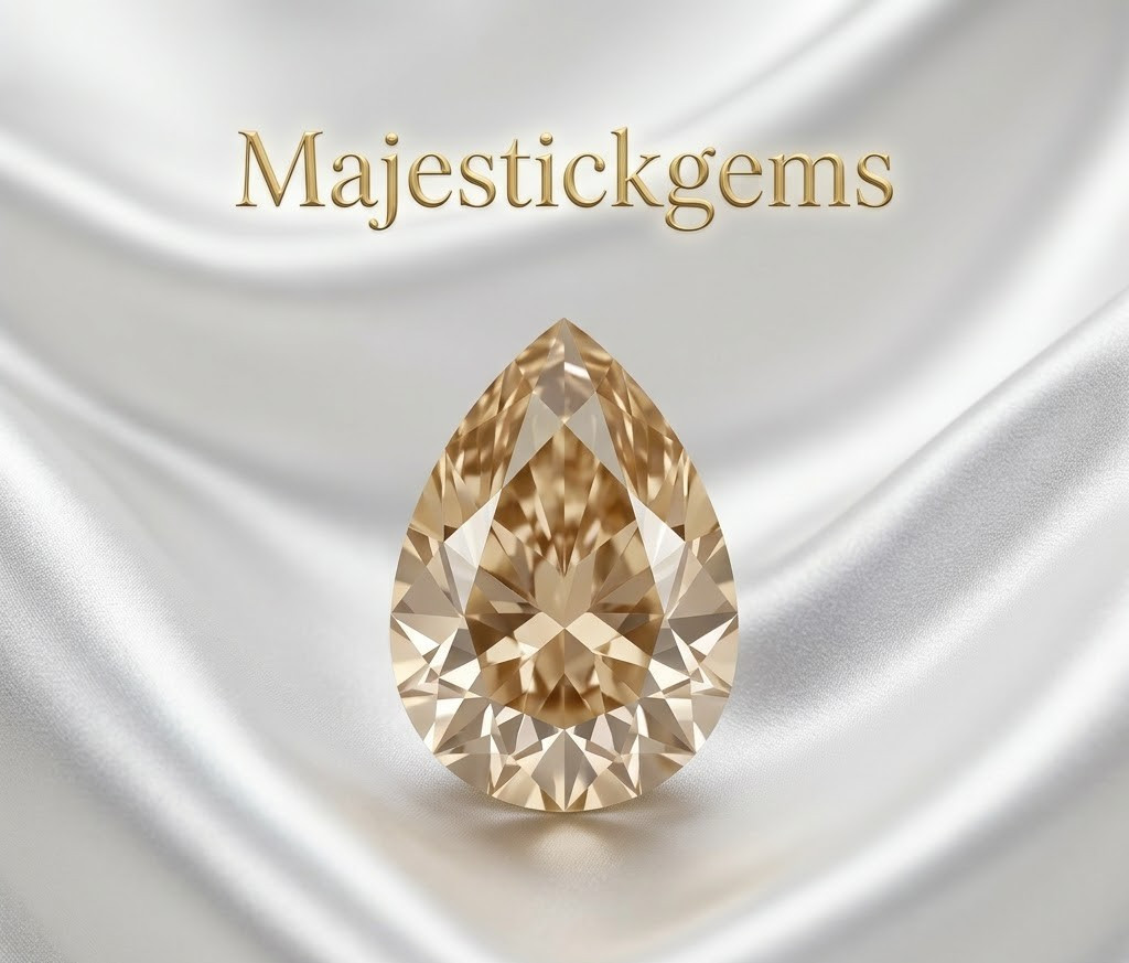 2 Ct Pear Cut Champagne  Lab Grown Diamond VVS1 D Color Certified Loose Stone