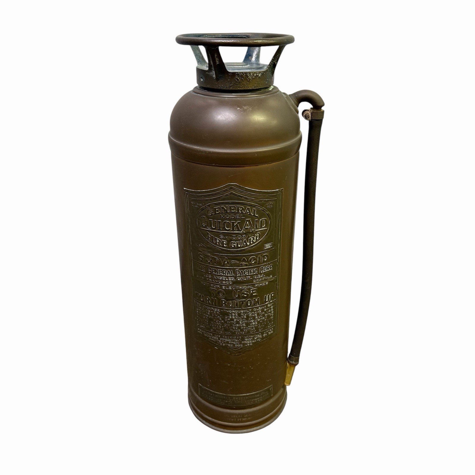 Vintage Stop-Fire Inc Soda Acid Brass Copper Fire Extinguisher Brooklyn, NY