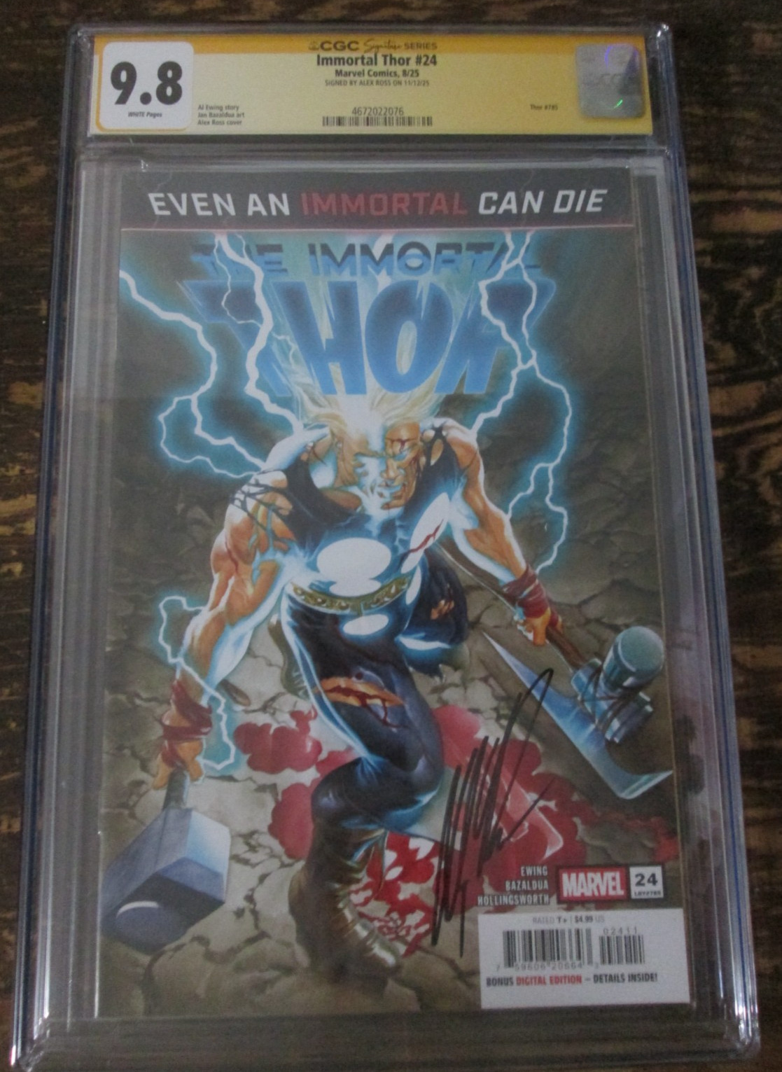 Immortal Thor #24 CGC 9.8 SS Signed Alex Ross Marvel Comics Cracked Case