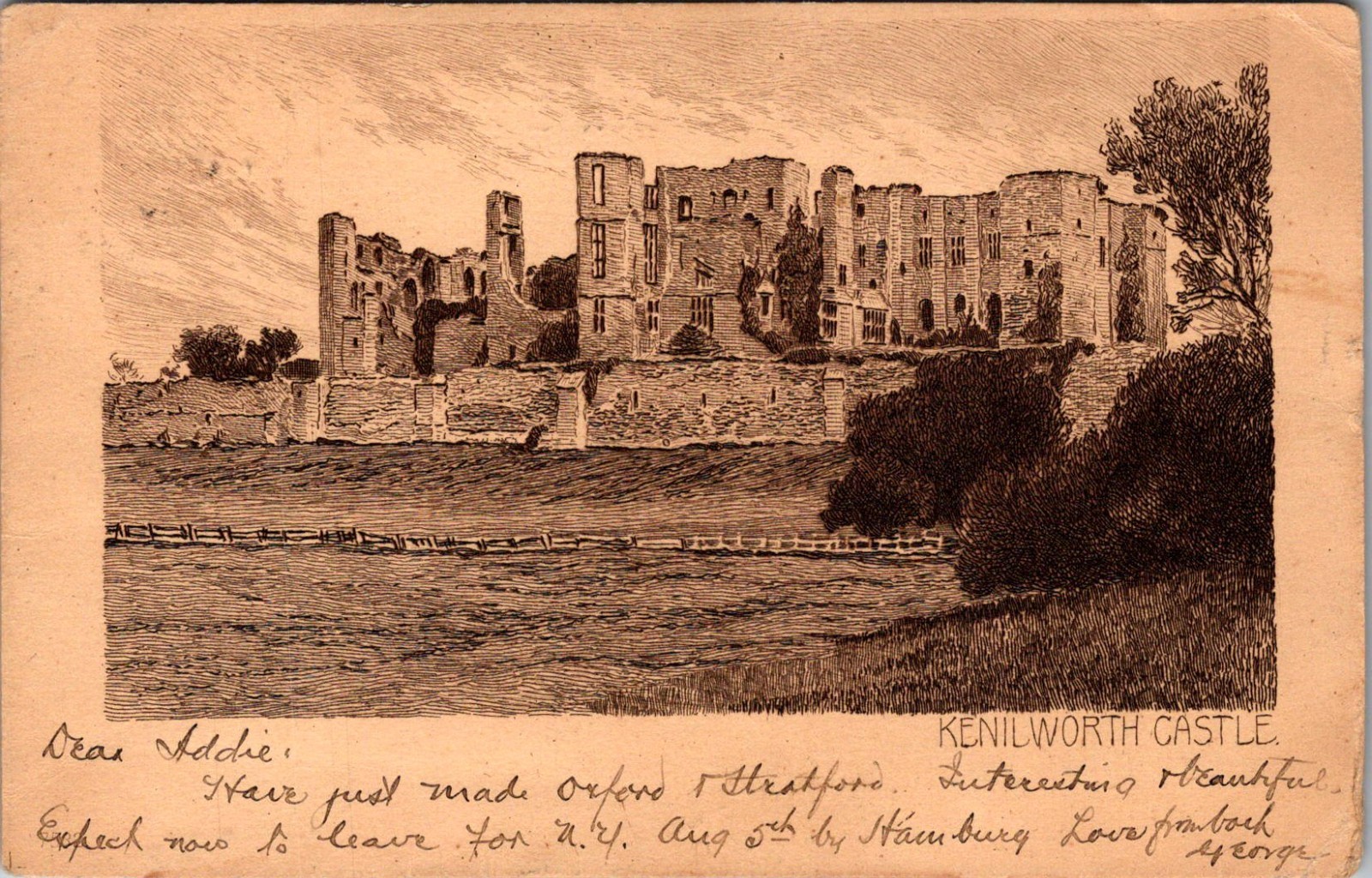 Kenilworth Castle Warwickshire England Vintage Postcard TP15-2