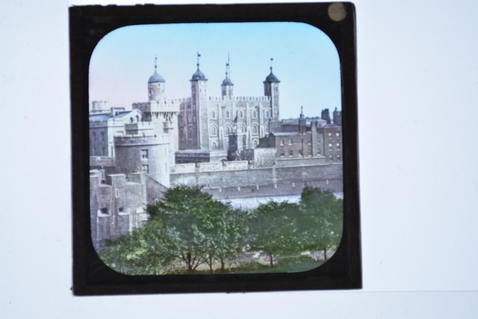 Tower London White Tower Castle Fortress Magic Lantern Slide c1900s
