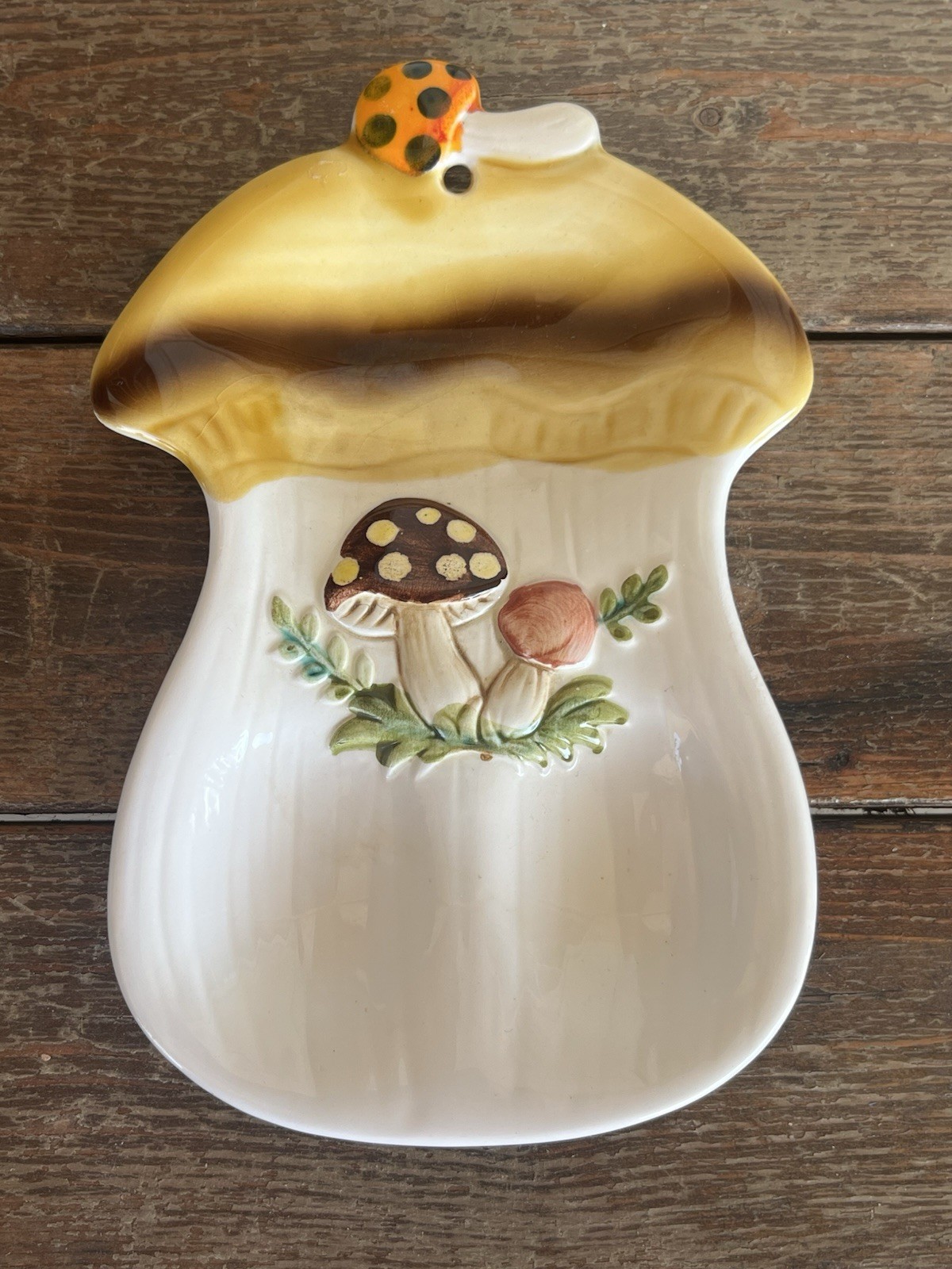Vintage 1976 Sears Roebuck Merry Mushroom Double Spoon Rest Vintage 1976 Sears Roebuck Merry Mushroom Double Spoon Rest