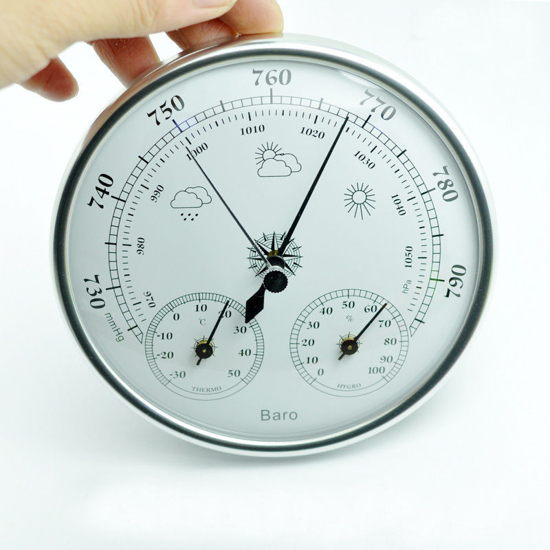 Wall Hanging Barometer Weather Thermometer Hygrometer Home 960~1060hPa 130mm