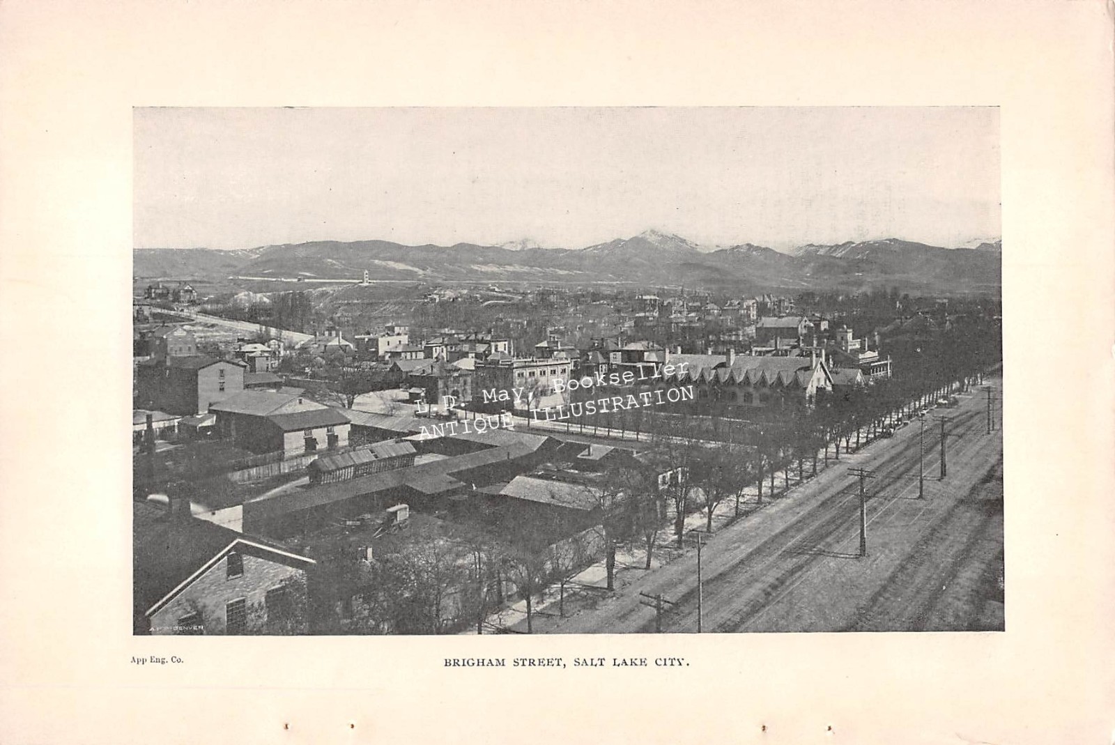 antique 1899 Brigham St Mormon Temple Block Salt Lake City UT UTAH illustrations