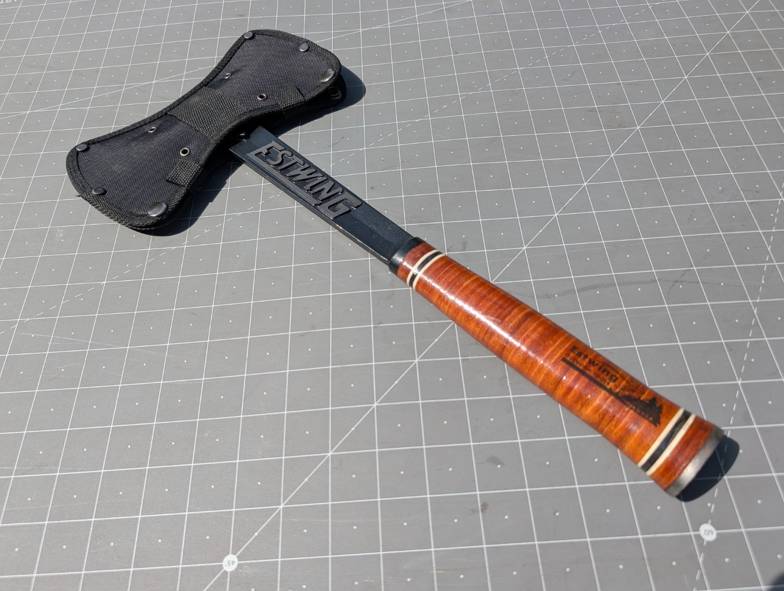 EstWing EDBA Black Finish Double Bit Axe w/ Leather Grip & Sheath