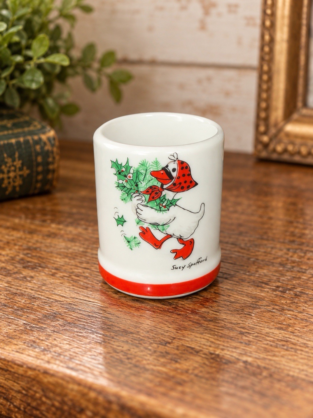 Vintage 1979 Suzy’s Zoo Christmas Duck Suzy Spafford Enesco Mini Cup Holder