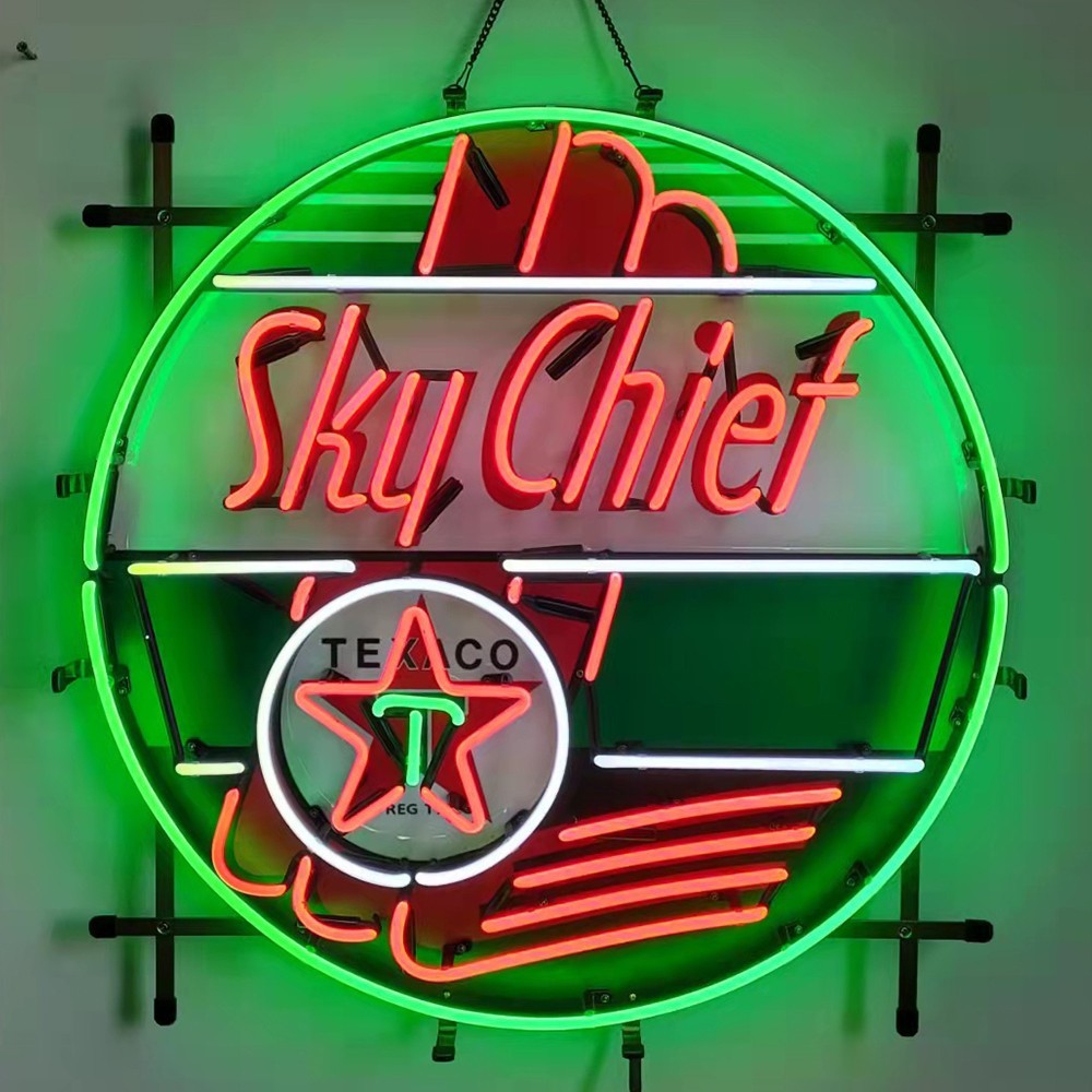 US STOCK Texaco Skychief Gasoline Garage Neon Sign 24