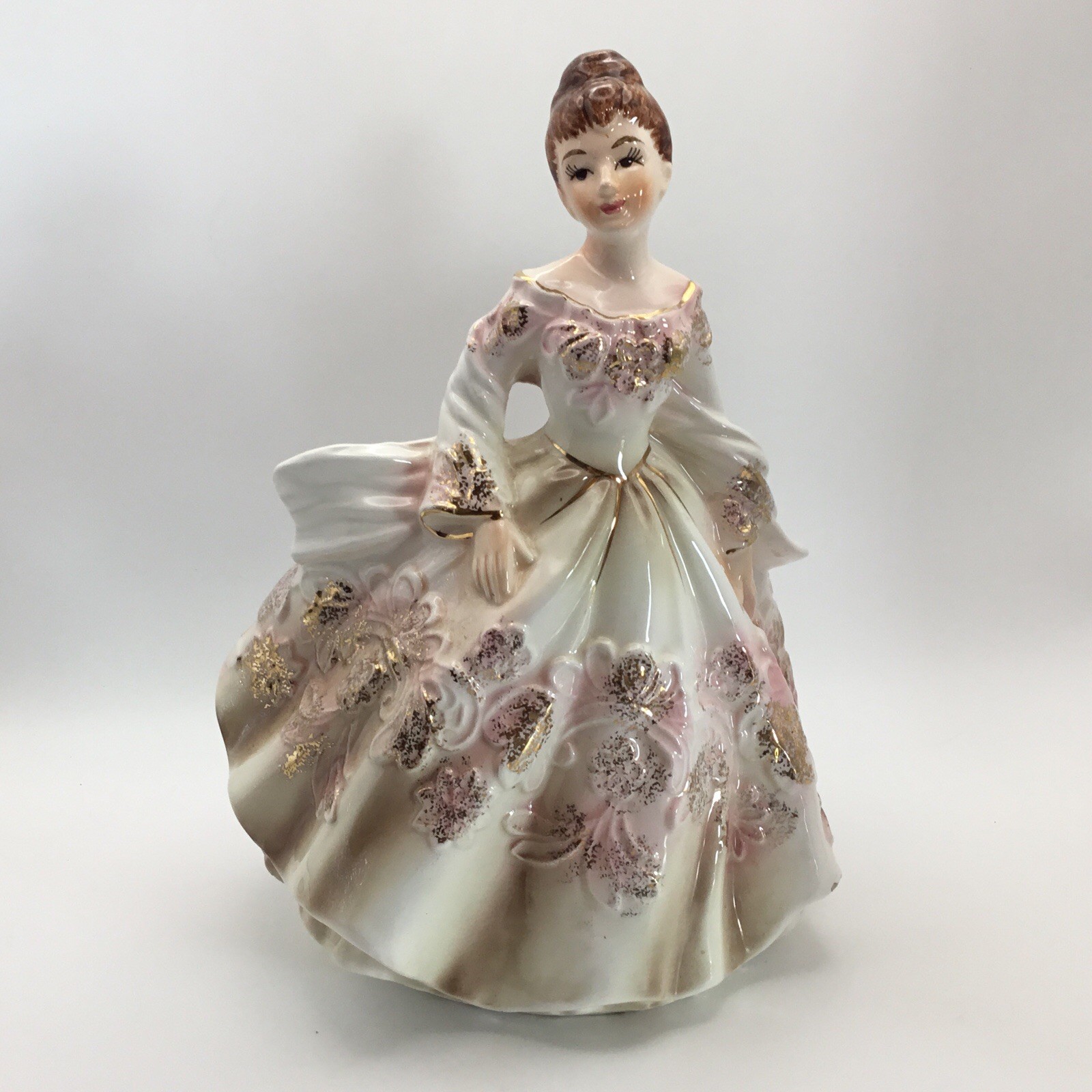 Vintage Lefton Lady Planter with Label #5860