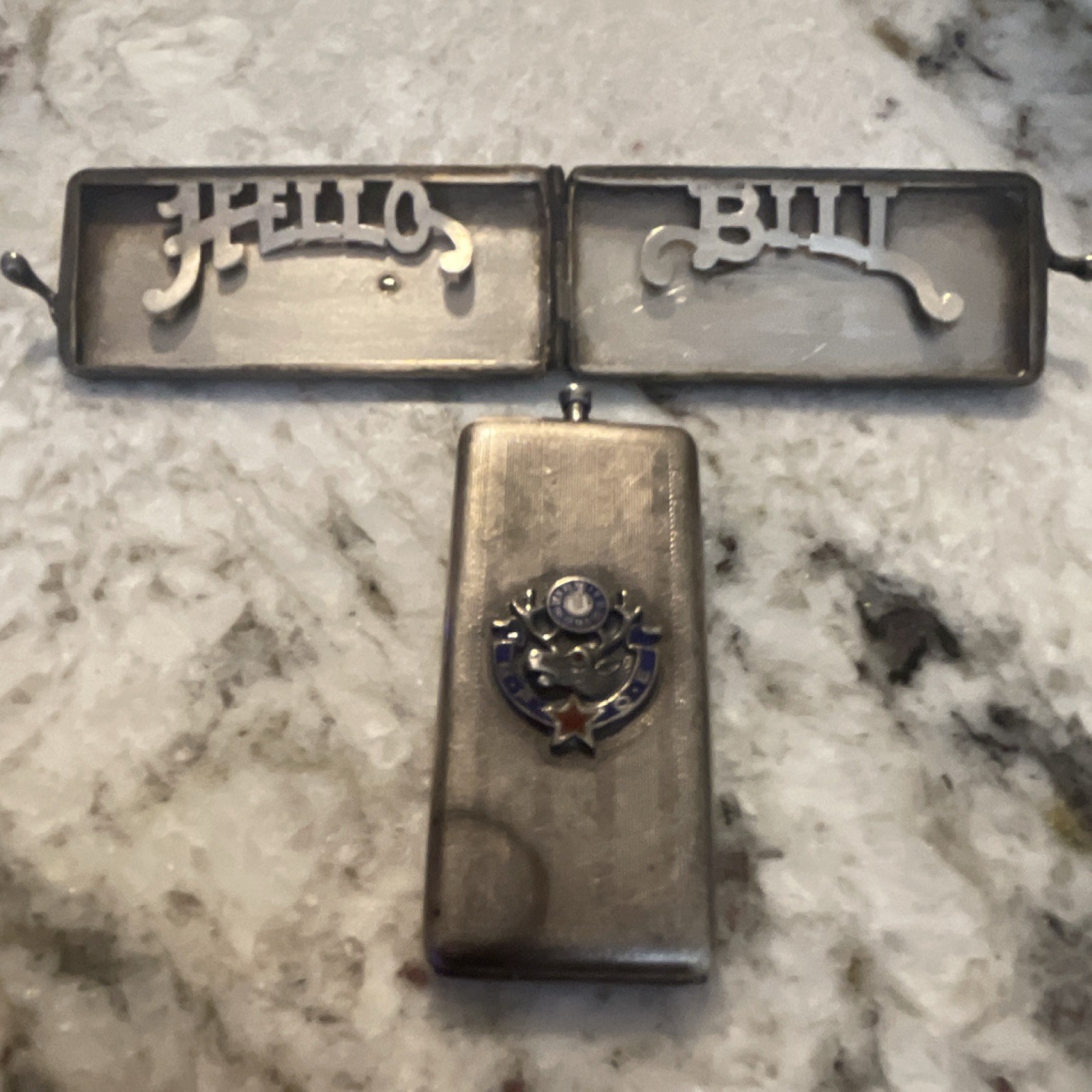 Vintage Metal Vesta Case Match Holder \