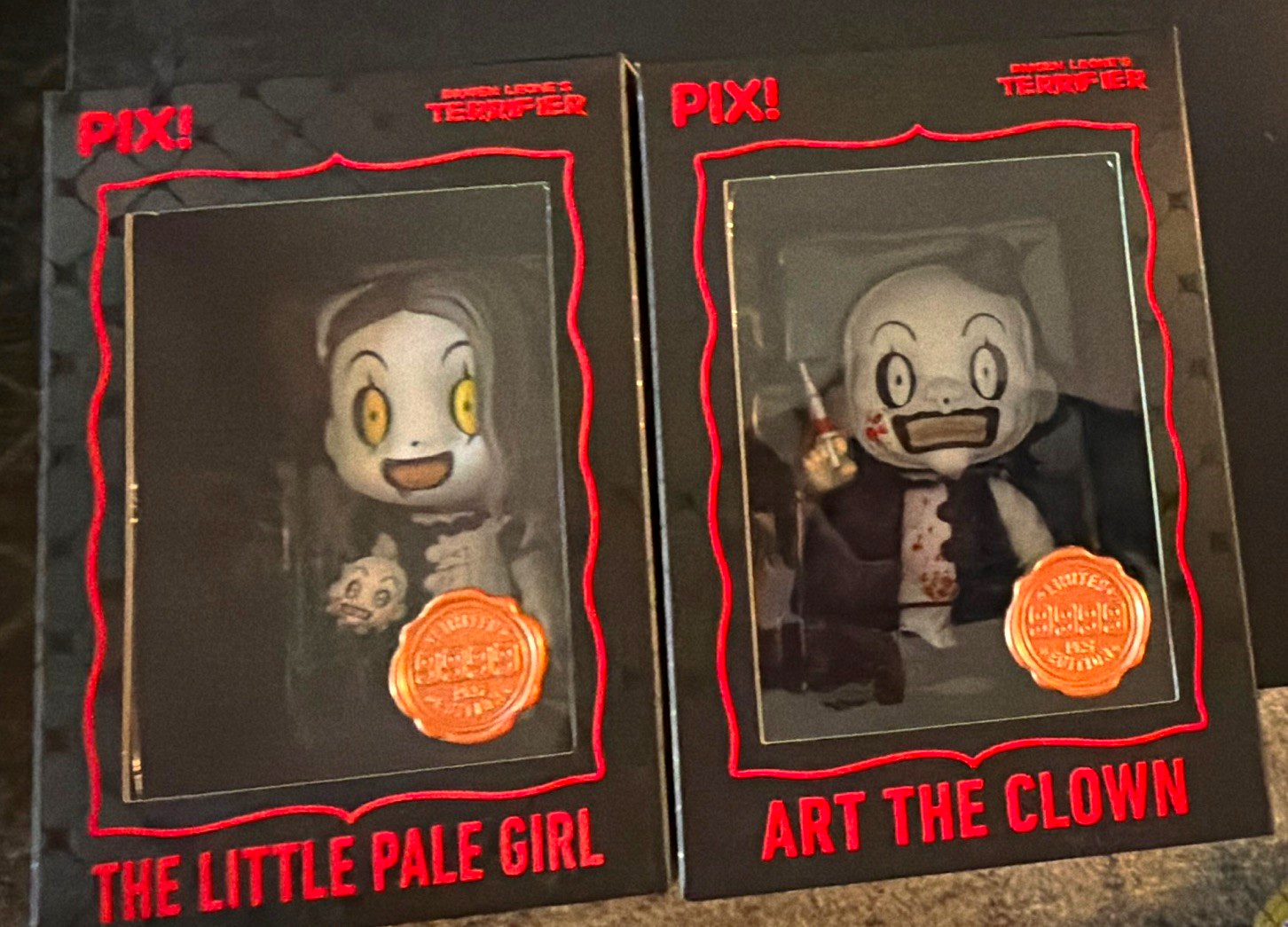 Thrilljoy Pix Terrifier Art the Clown & Little Pale Girl Vinyl Figure Ltd 9999 Thrilljoy Pix Terrifier Art the Clown & Little Pale Girl Vinyl Figure Ltd 9999