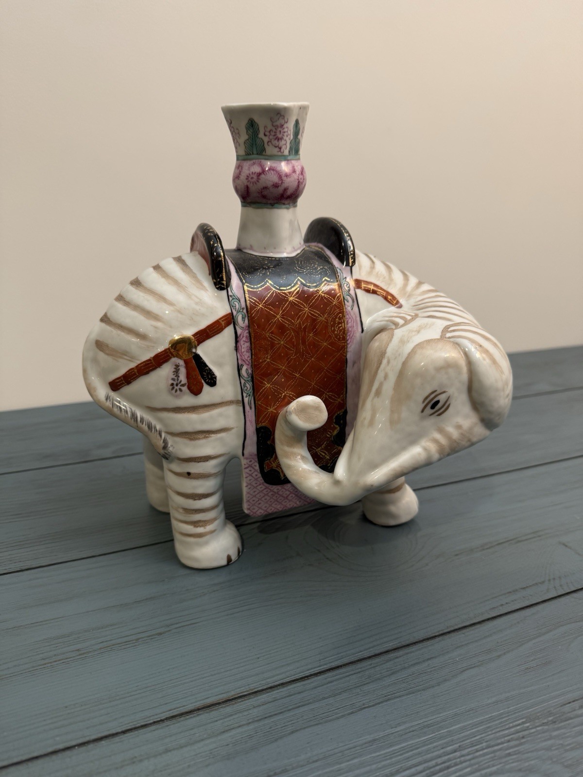 MOTTAHEDEH Porcelain/ceramic Elephant Candle Holder