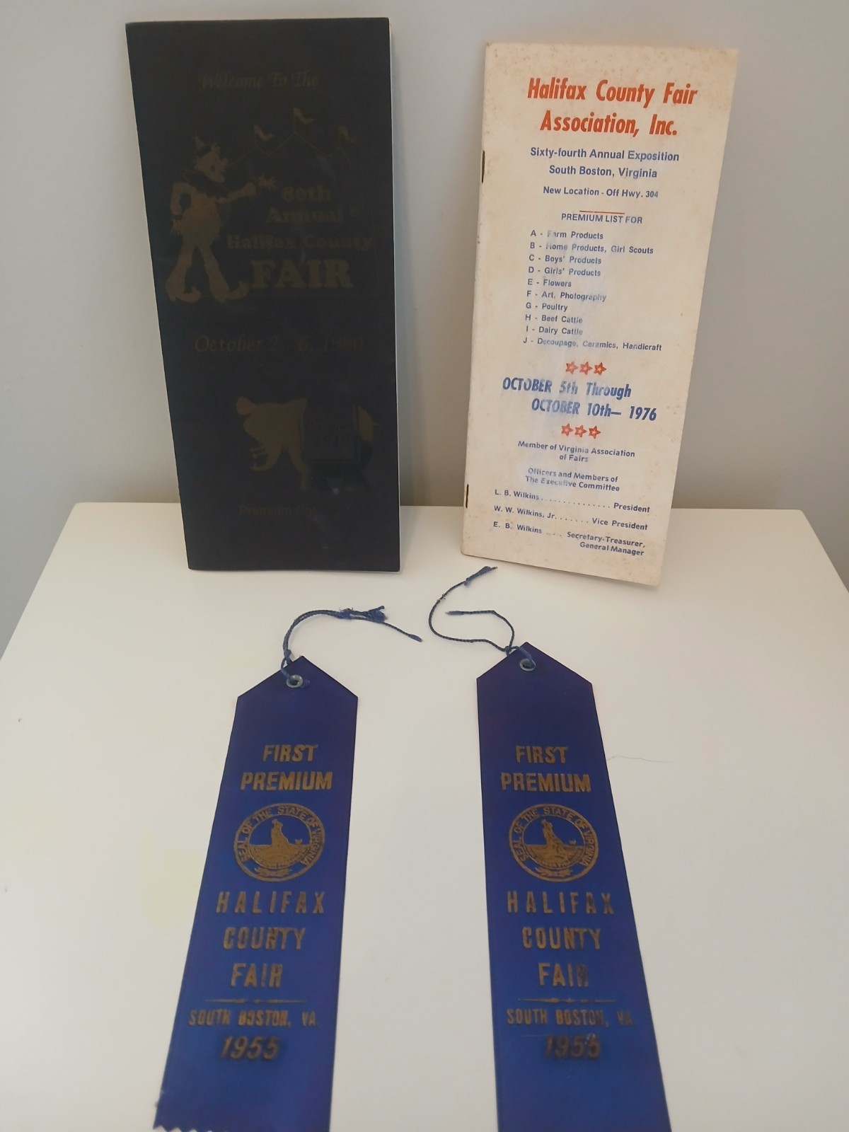 Halifax County Fair Memorabilia South Boston Va 1955 Blue Ribbons 1976 & 1990 Bk Halifax County Fair Memorabilia South Boston Va 1955 Blue Ribbons 1976 & 1990 Bk