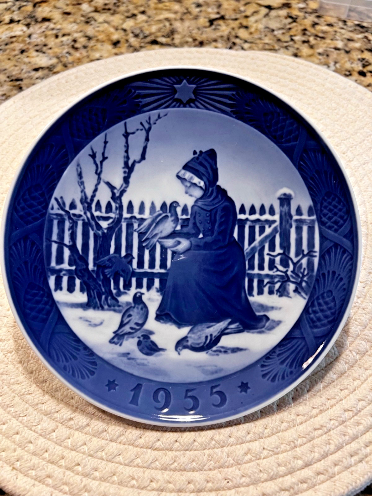 Royal Copenhagen Christmas Collector Plate - 1955 - Fanno Girl