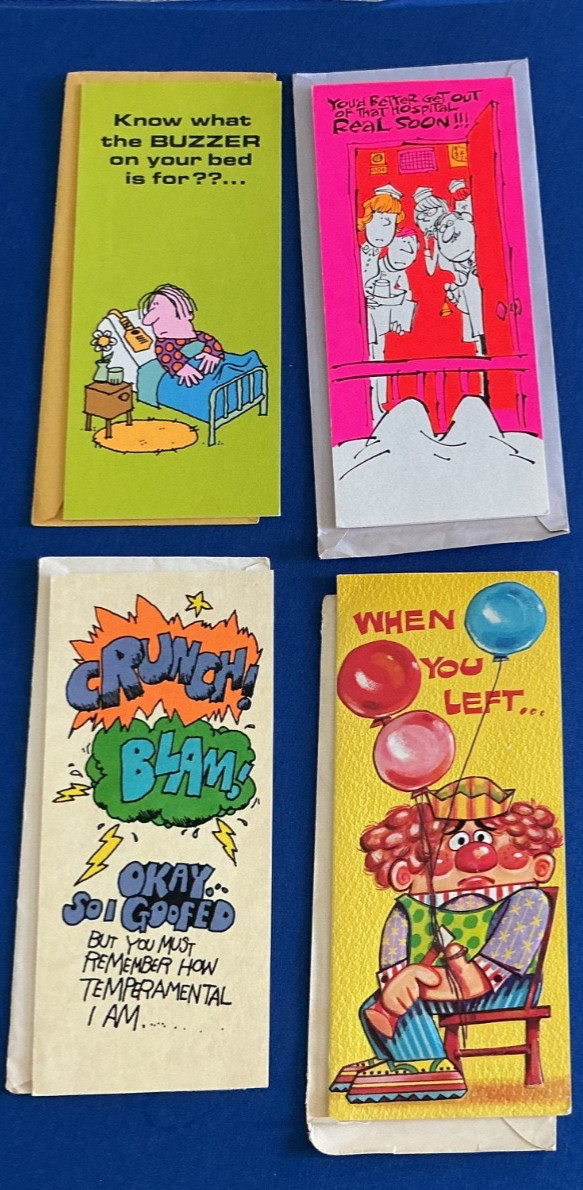 LOT OF 4 Vintage GREETING CARDS  Unused Read