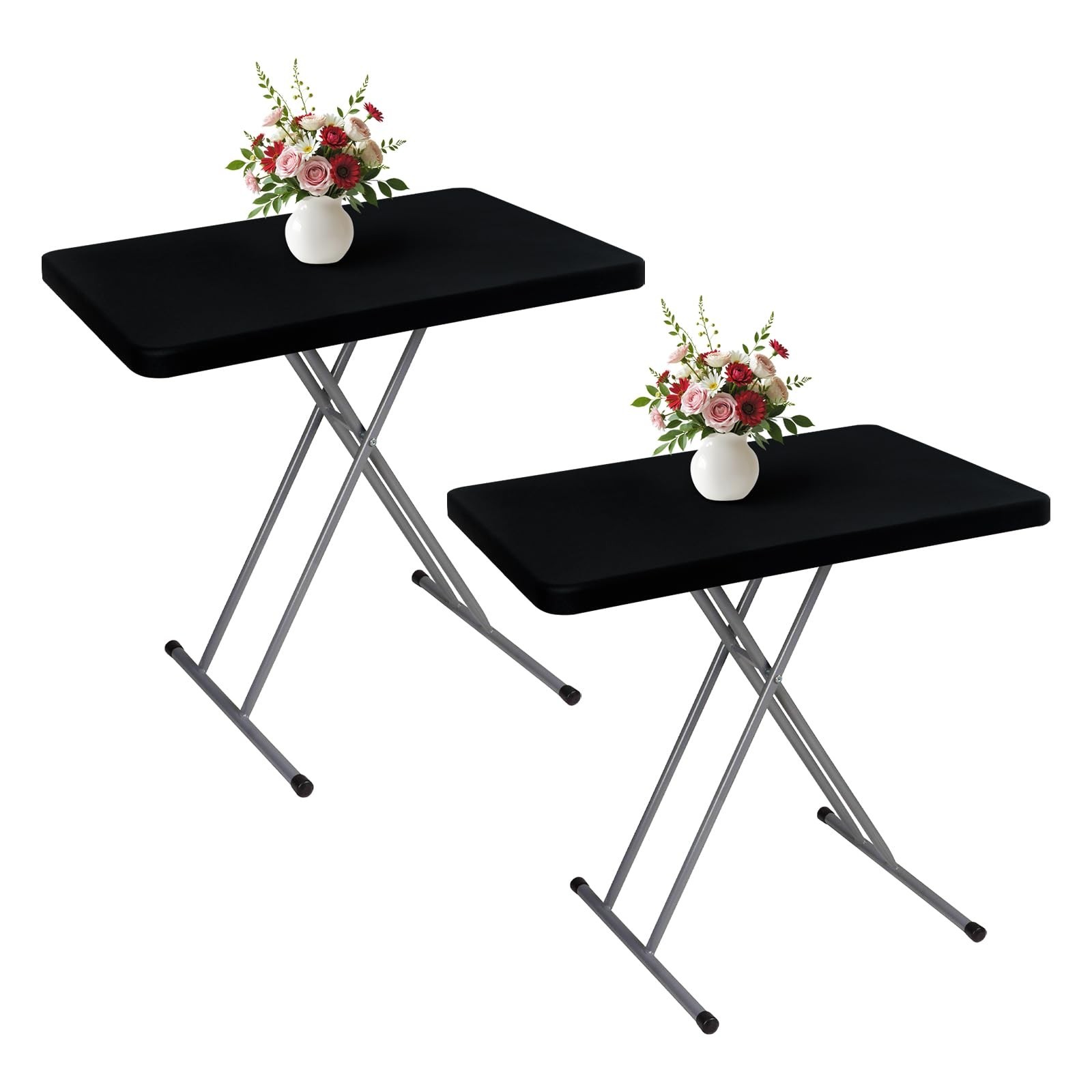 Wolkemer 2 Pack Black Fitted Tablecloth 20x30 Inch Rectangle Elastic Edges Ta... Wolkemer 2 Pack Black Fitted Tablecloth 20x30 Inch Rectangle Elastic Edges Ta...