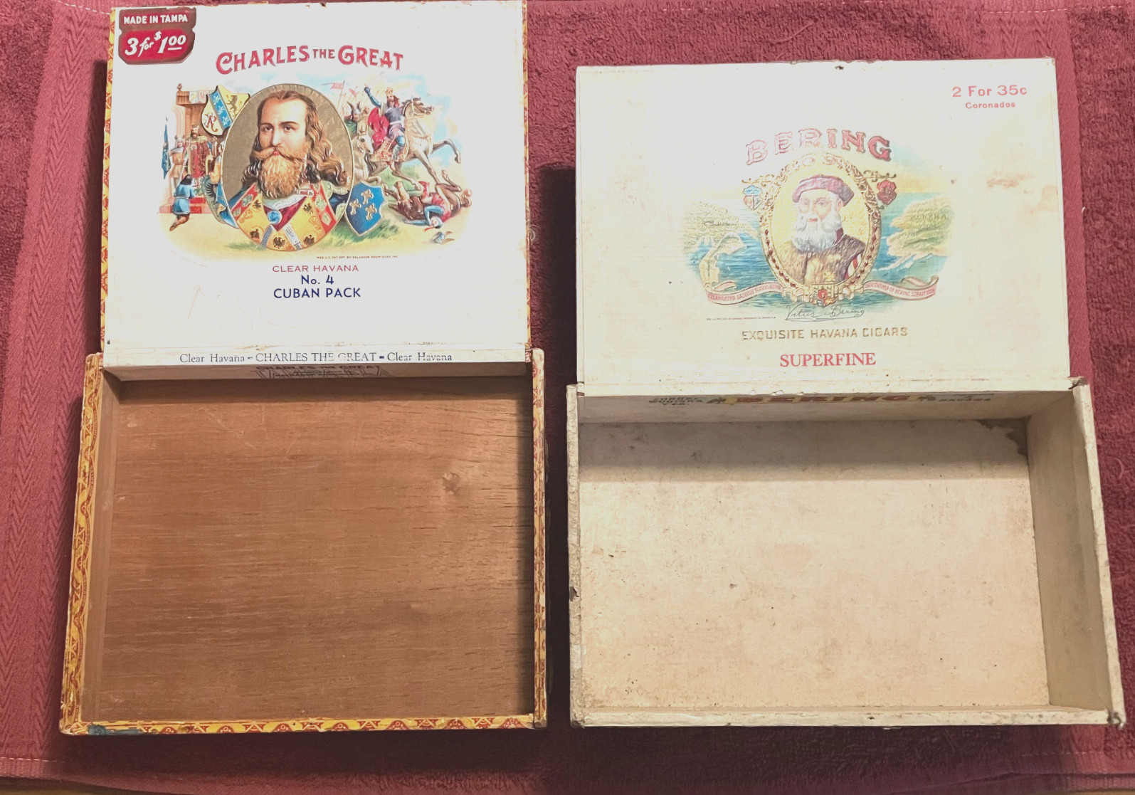 Lot of 2 vtge 1953-55 empty 