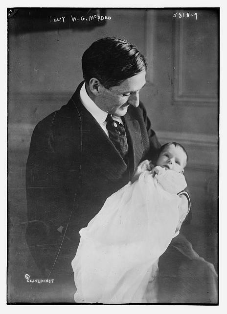 William Gibbs McAdoo Jr 1910s Holding Infant Baby Secretary of Treasury