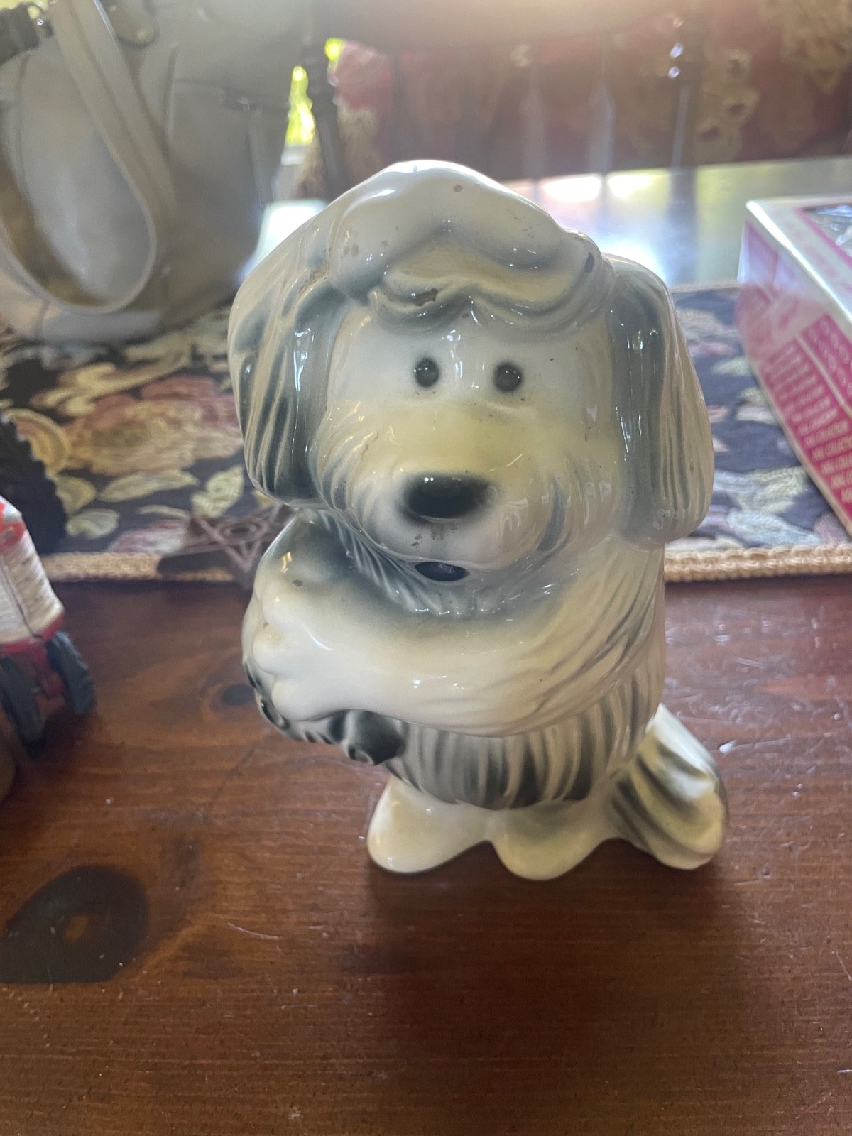 Vint 1950s Florence Ceramics Galpin Ford Dealer Promo Bank Shaggy Dog CALIF. USA