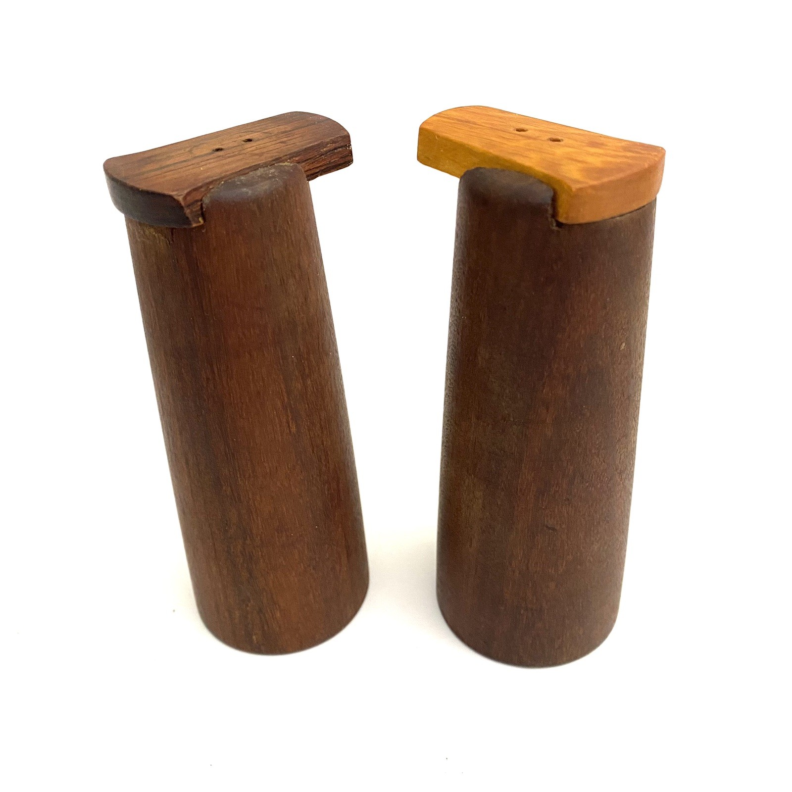 Vintage Jacob Jensen Teak Wood Salt & Pepper Shakers - MCM Made In Denmark