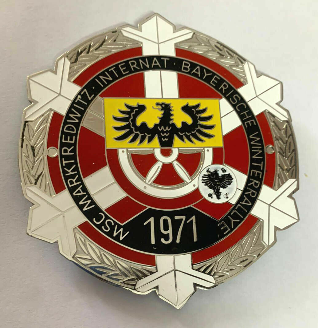 Adac Bayerische winterfahrt 1971 Car Grill badge emblem Mg Jaguar Automobilia