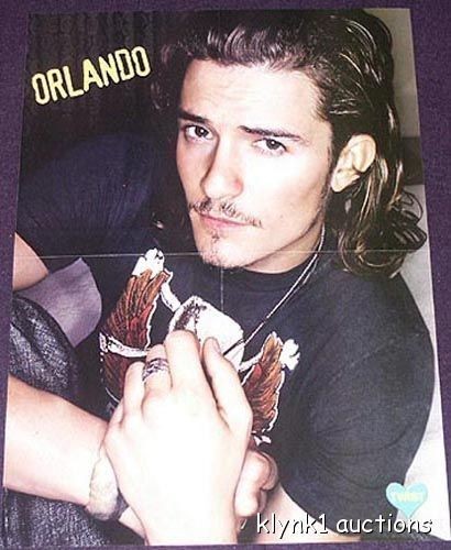 Orlando Bloom POSTER Centerfold 117A Pink on the back