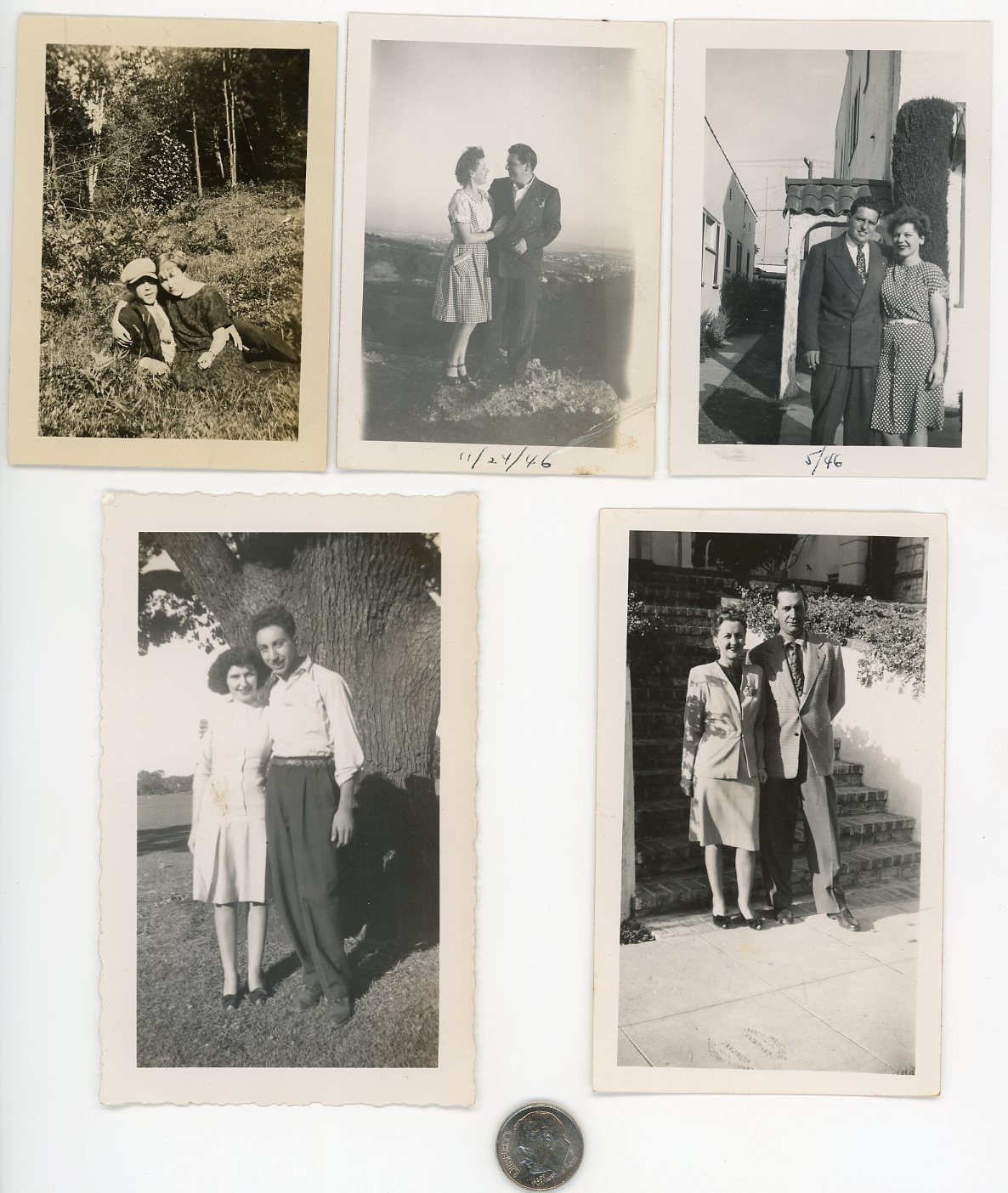 (8) Vintage photographs / YOUNG COUPLES in LOVE Romance DATING Proposal Marriage