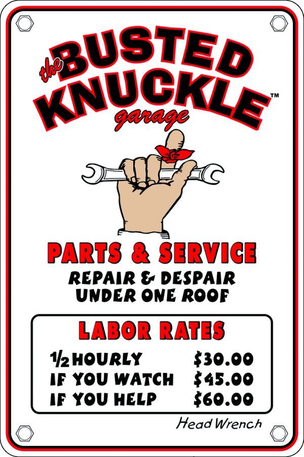 Busted Knuckle 8\'\'x12\'\' Small Parking Sign