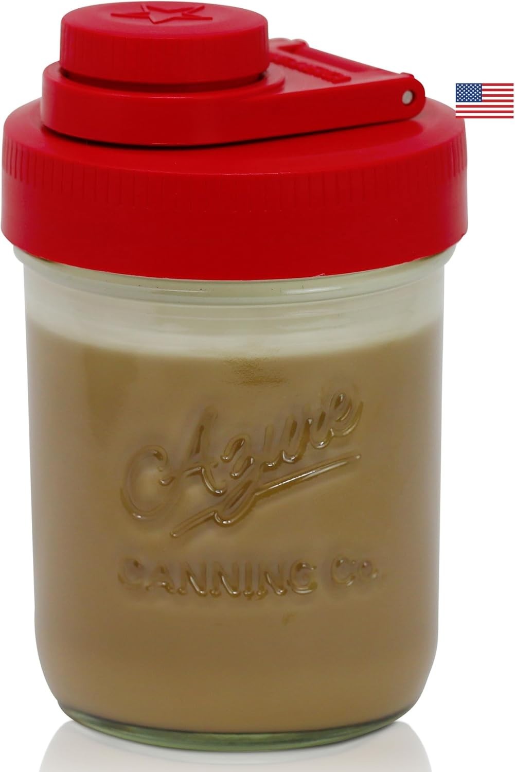 16oz Creamer Jar with Pour Lid, Wide Mouth, Red Lid, 1 Pack 16oz Creamer Jar with Pour Lid, Wide Mouth, Red Lid, 1 Pack
