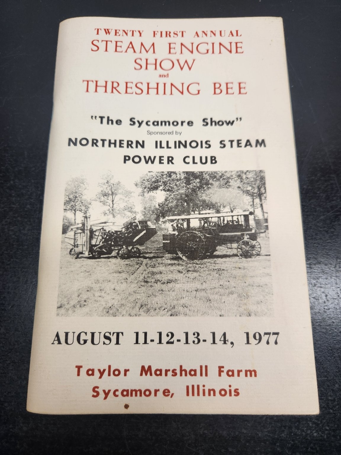 1977 Sycamore IL Steam Engine Show Threshing Bee Program Booklet Illinois