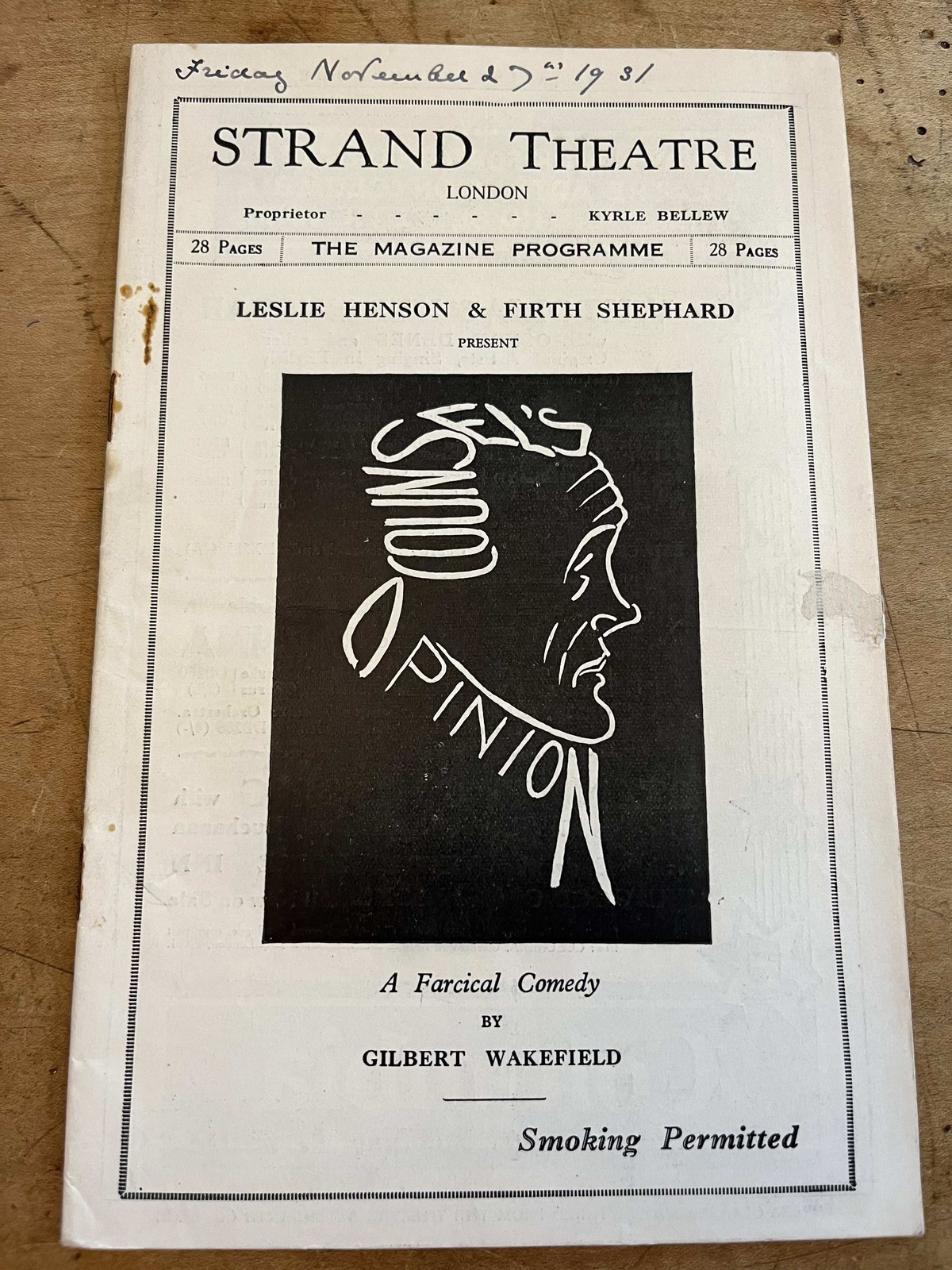 1931 Strand Theatre London Programme \