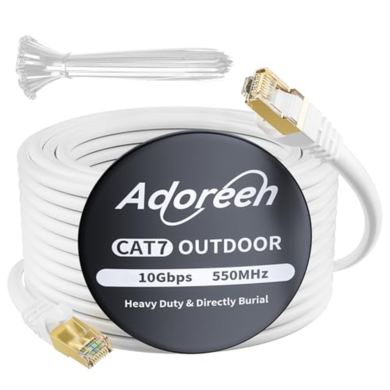 Adoreen Cat 6E Cat 7 Outdoor Ethernet Cable 200 FT White, High Speed Shielded... Adoreen Cat 6E Cat 7 Outdoor Ethernet Cable 200 FT White, High Speed Shielded...