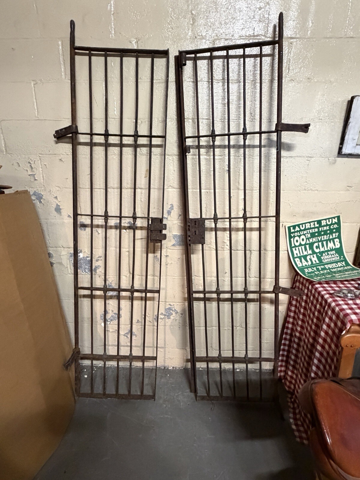 Vintage Prison Cell Doors 1860s Arizona  Set Of Two Cast Iron