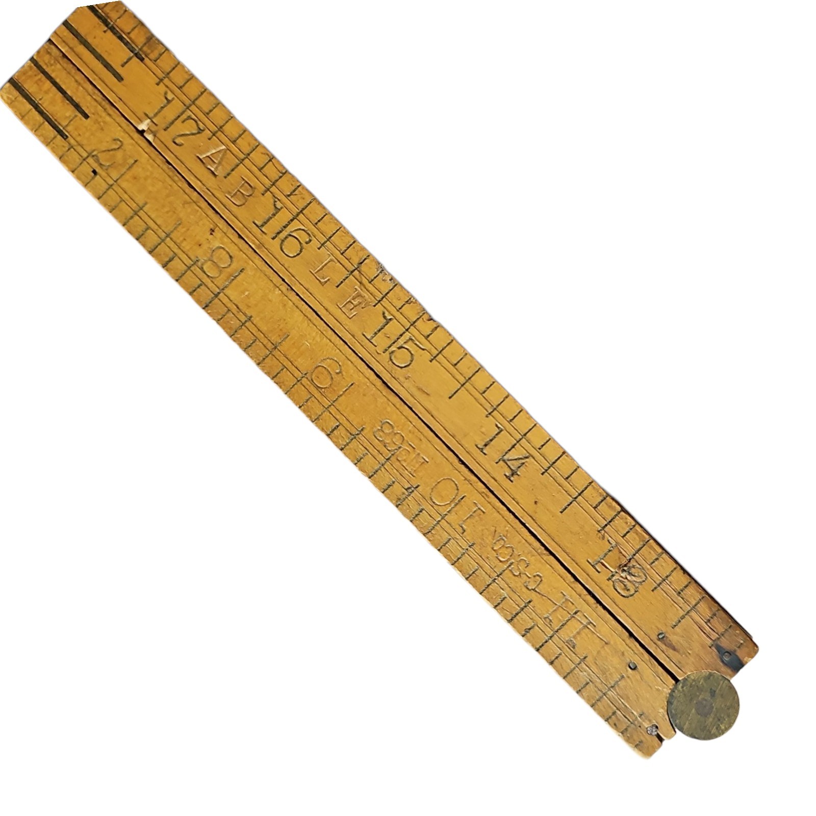 Vintage Antique CS Co No. 68 Folding 24 Inch Wooden Boxwood Ruler
