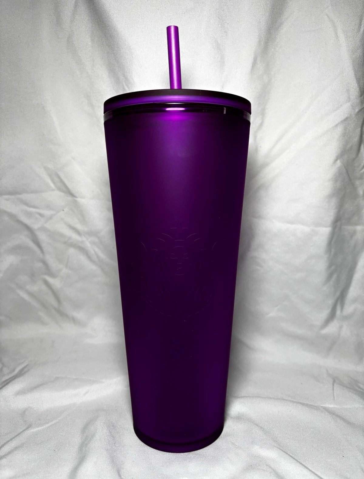 Starbucks Valentines 2022 Matte Purple Soft Touch Tumbler Cold Cup Venti 24oz