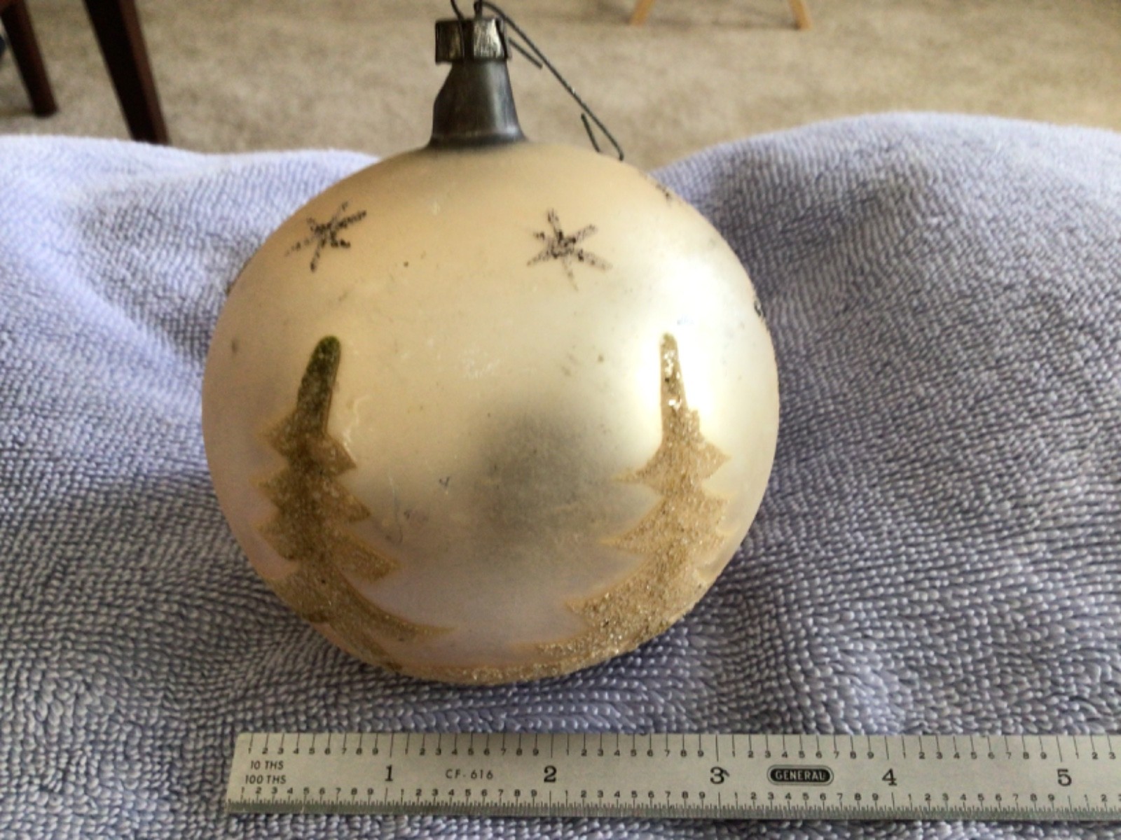 Vintage Glass Christmas Ornament- Jumbo Santa Sleigh