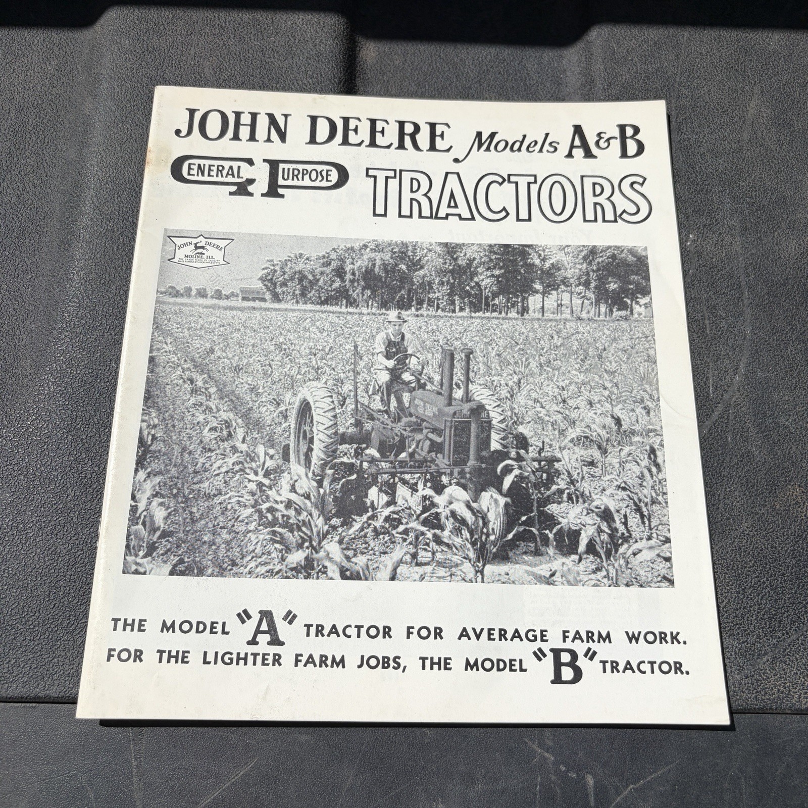 1936 John Deere Models A B General Purpose Tractors Sales Brochure Original