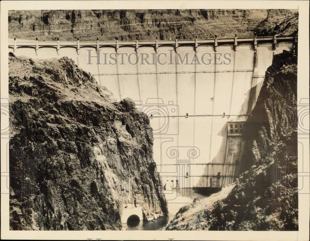 1936 Press Photo Aerial view of Owyhee Dam on the Oregon-Idaho border