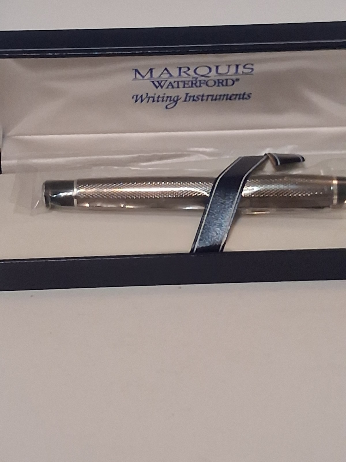 Marquis by Waterford Fountain Pen Chrome Guilloche Diamond Pattern Germany...