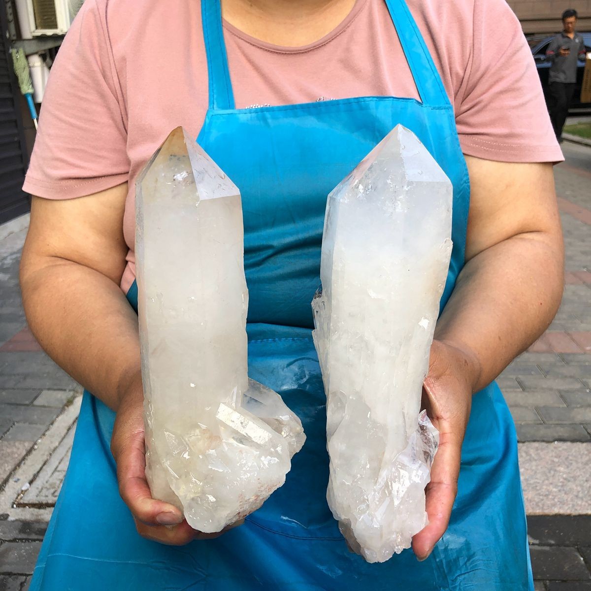 2pcs 6.46LB Natural White Quartz Crystal Cluster Rough Specimen Healing
