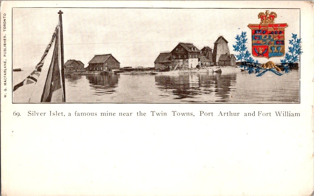 Old Vintage Postcard Silver Islet Mine Port Arthur Fort William Unposted