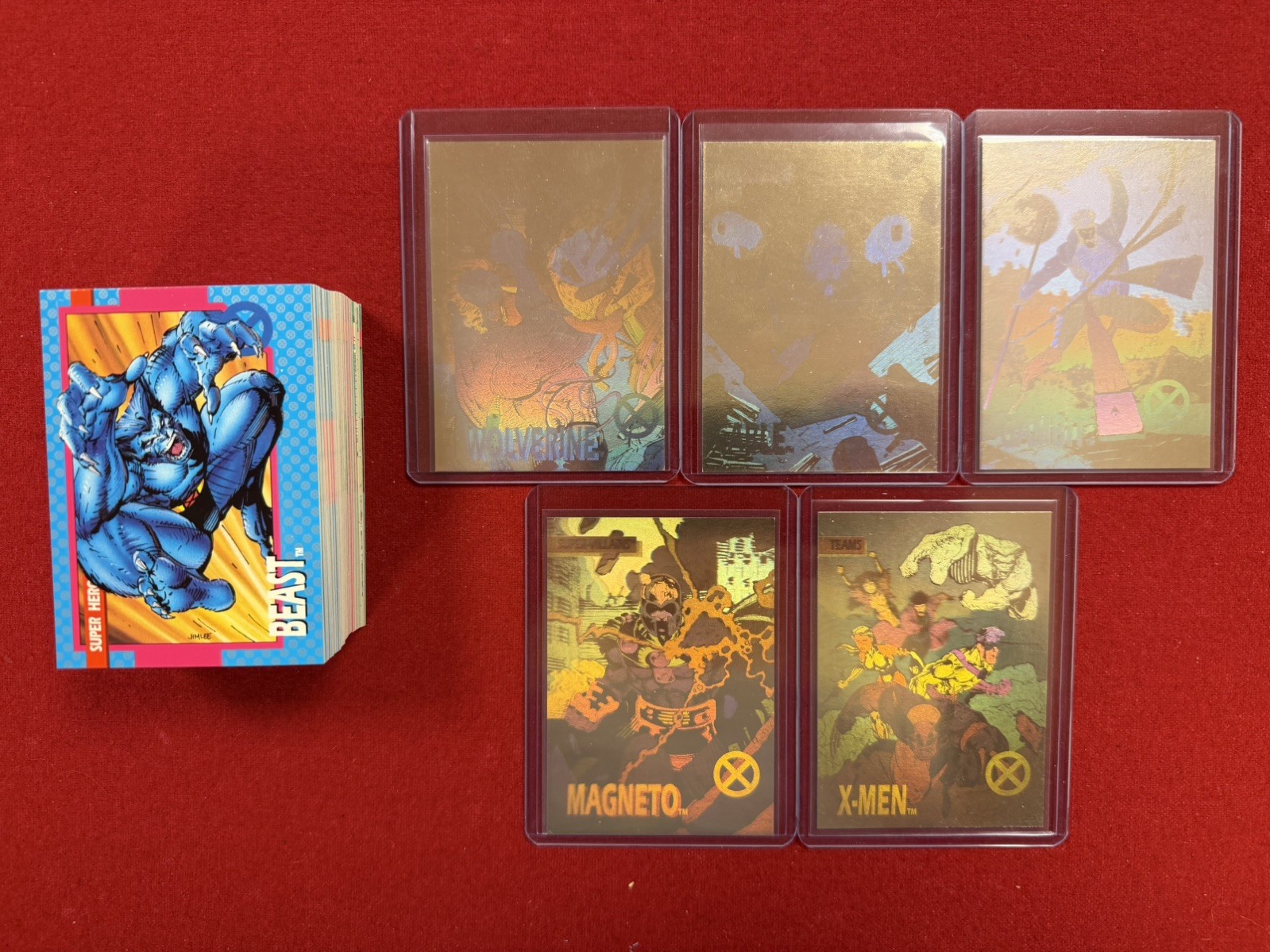 Mint/NM 1992 Impel X-Men Series 1 Full Set with All 5 Holos Jim Lee 1-100+XH1-5