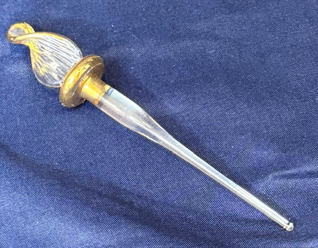 VTG Royal Limited Crystal Egyptian Glass Gold Perfume Bottle Stopper ONLY 4