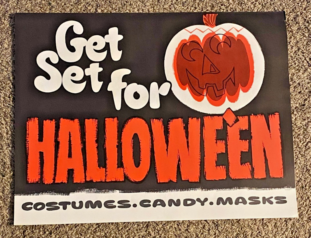 Vintage Ben Franklin 5 & Dime Store Hanging Halloween Sign 17\
