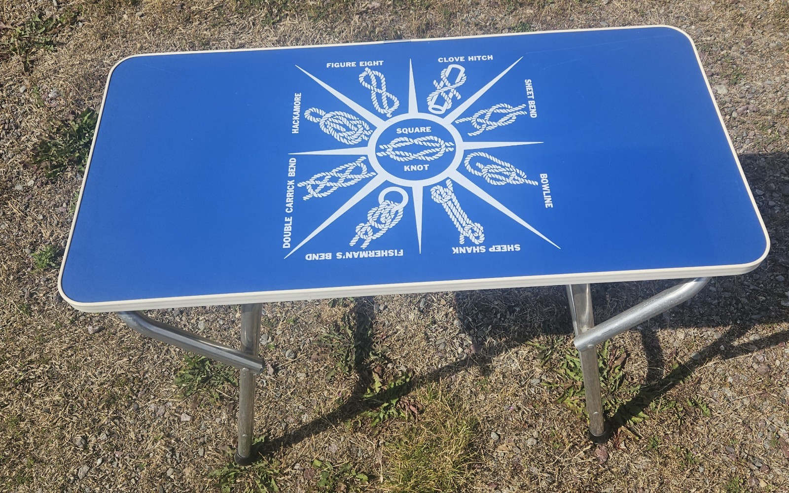 Vintage Garelick Eez-In Nautical Knots Folding Table 32” L x 16” W x 21”  T