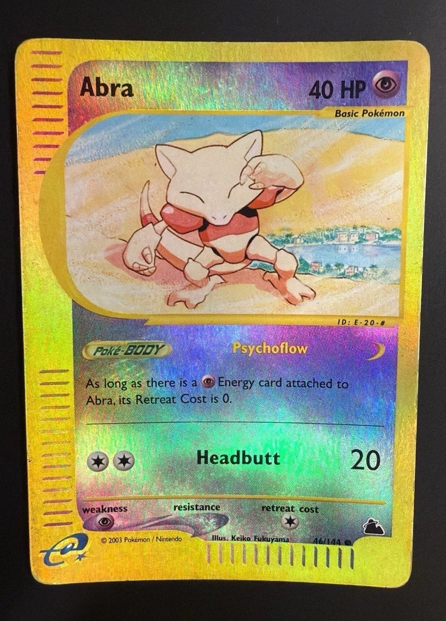 Pokemon Card-Abra-Reverse Holo-Skyridge-46-144-ENG